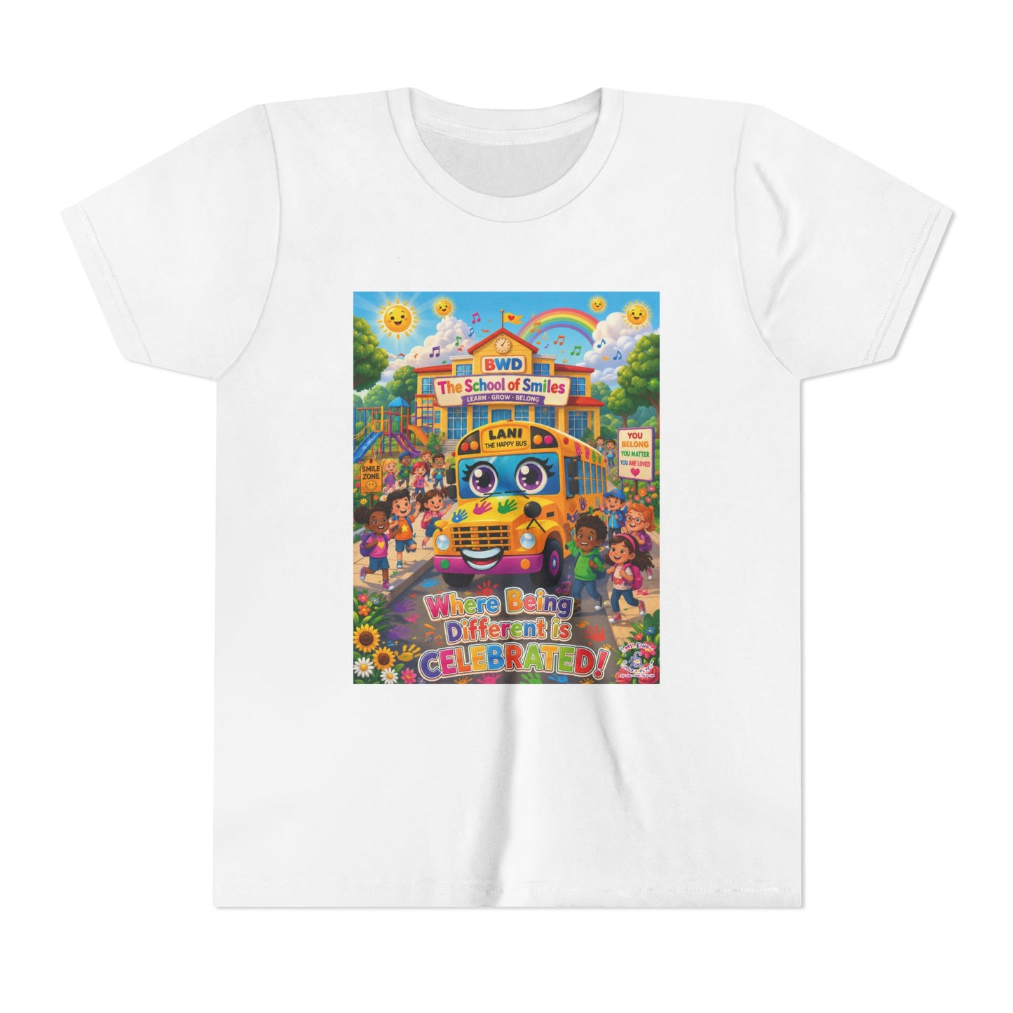 Lani™ Youth Short Sleeve Tee – "Where Being Different is CELEBRATED!" Graphic Shirt