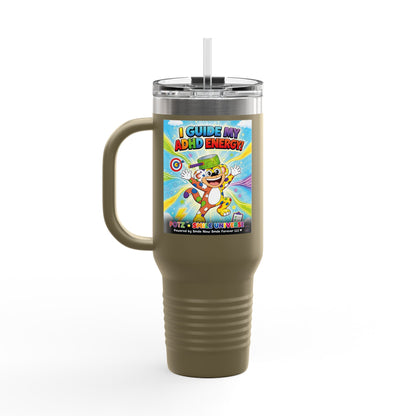 Potz™ Insulated Travel Mug 40oz – "I Guide My ADHD Energy!" Graphic Tumbler | Smile Universe Collection