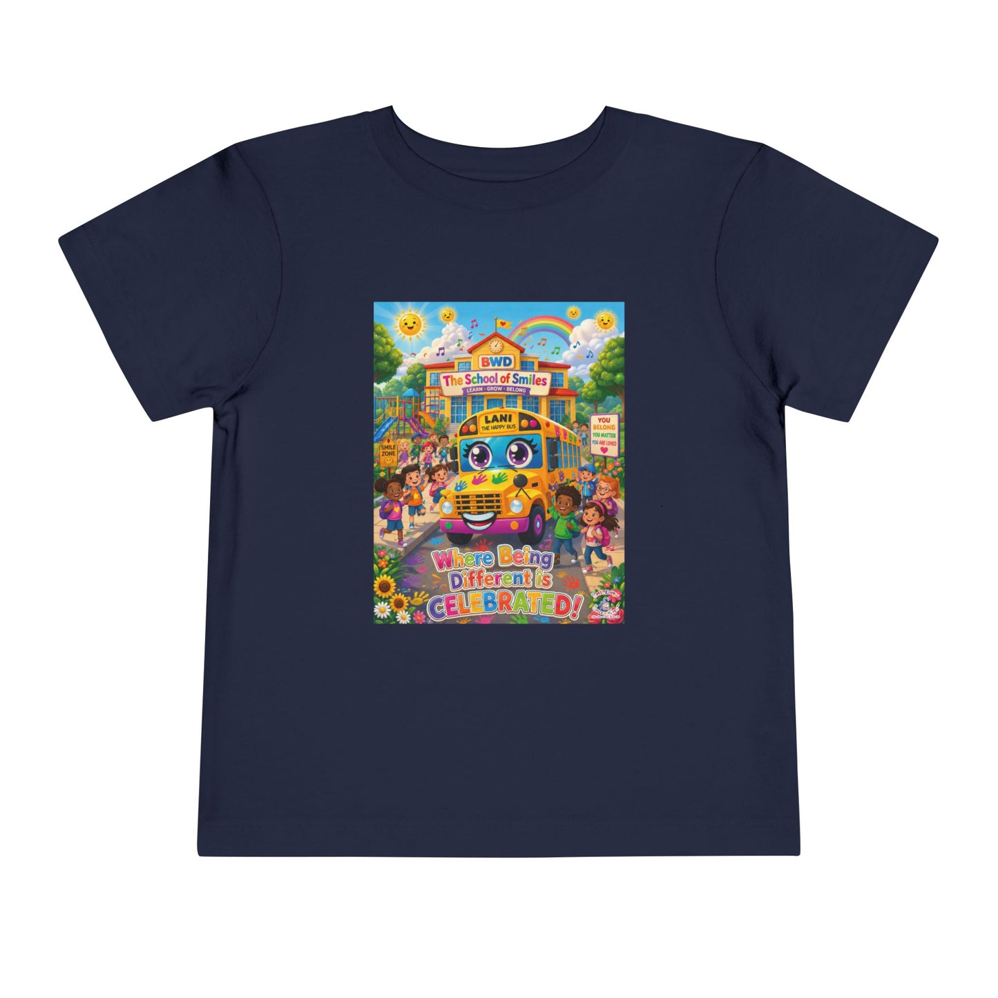 Lani™ Toddler Short Sleeve Tee – "Where Being Different is CELEBRATED!" Graphic Shirt