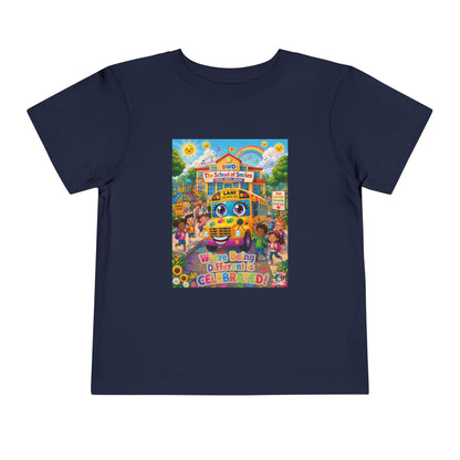 Lani™ Toddler Short Sleeve Tee – "Where Being Different is CELEBRATED!" Graphic Shirt