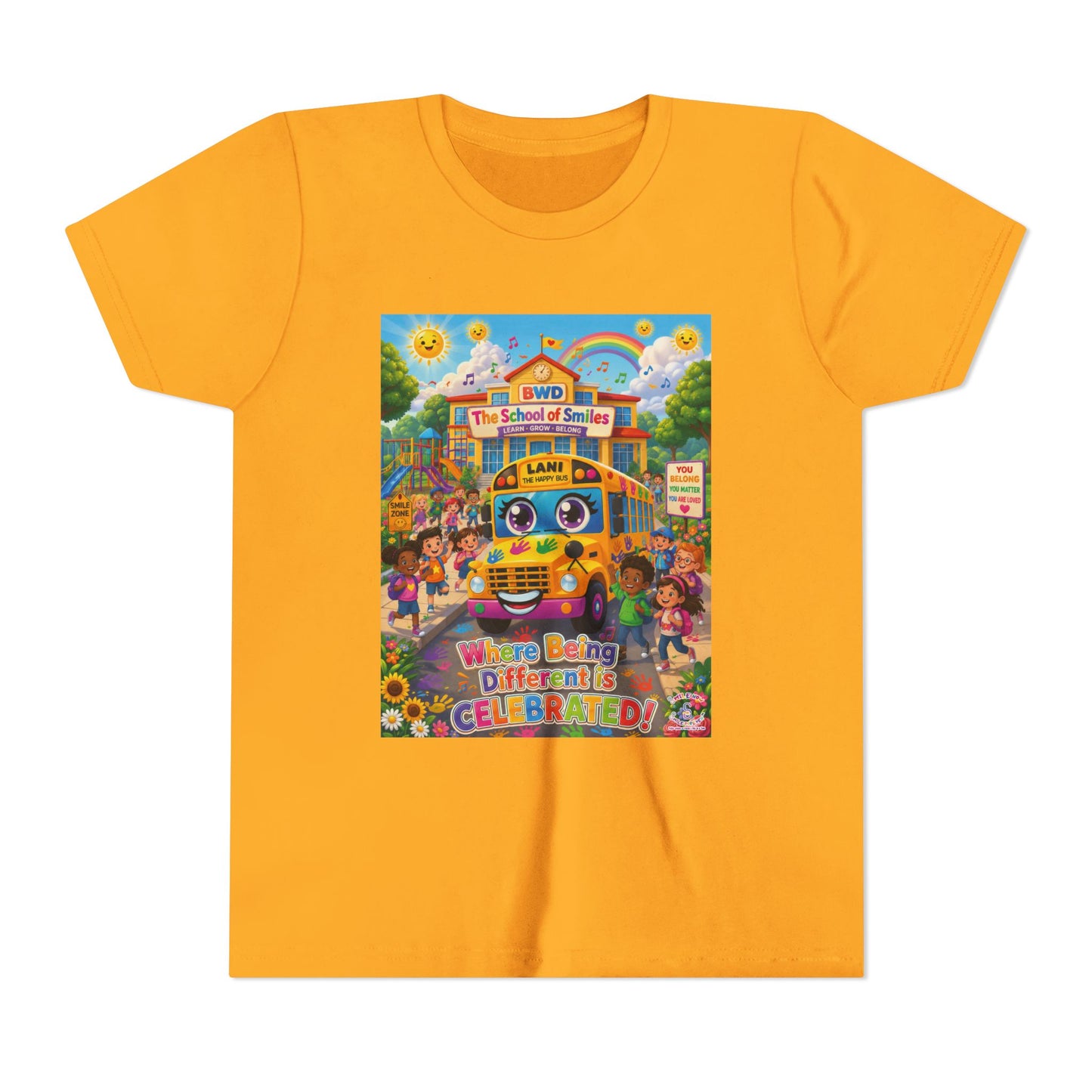 Lani™ Youth Short Sleeve Tee – "Where Being Different is CELEBRATED!" Graphic Shirt