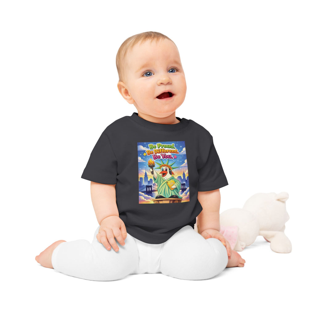 TuBz™ "Be Proud. Be Different. Be You." Baby T- Shirt - Cute Inspirational Infant Tee