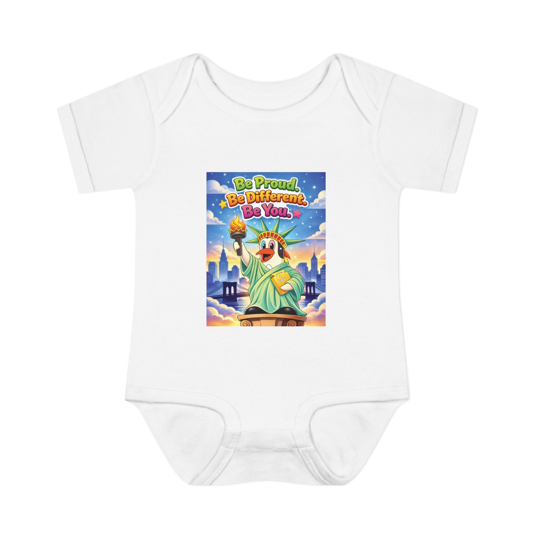 TuBz™ "Be Proud. Be Different. Be You." Infant Bodysuit - Inspirational Baby Onesie