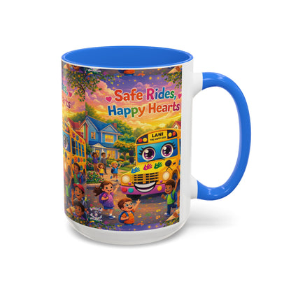 Lani™ Colorful Mug (11oz & 15oz) – "Safe Rides, Happy Hearts" Graphic