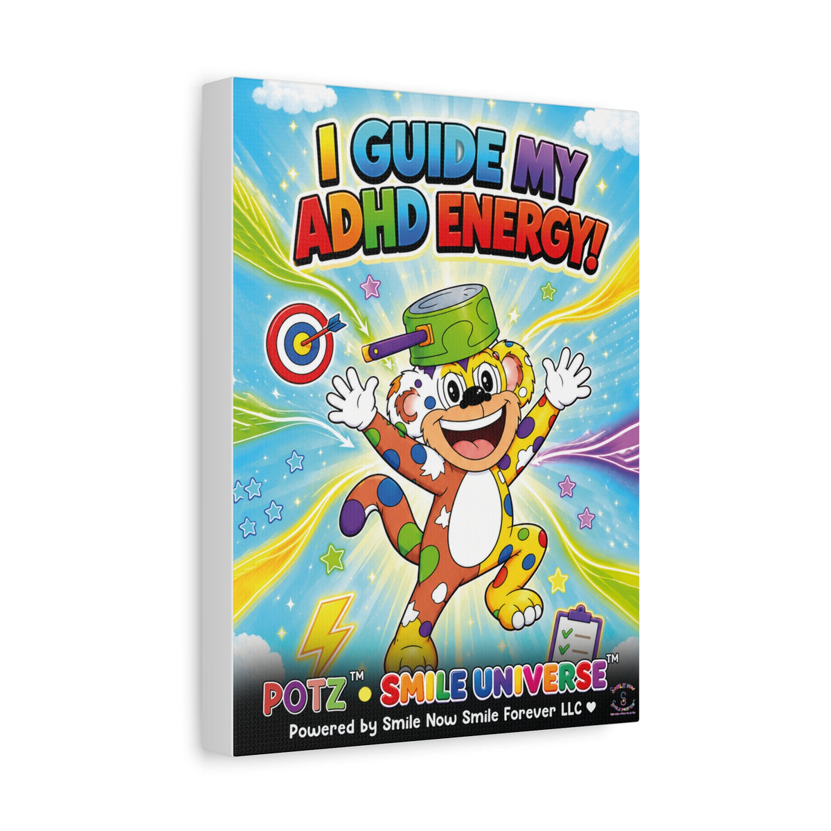 Potz™ Matte Canvas, Stretched 1.25" – "I Guide My ADHD Energy!" Graphic Wall Art | Smile Universe Collection