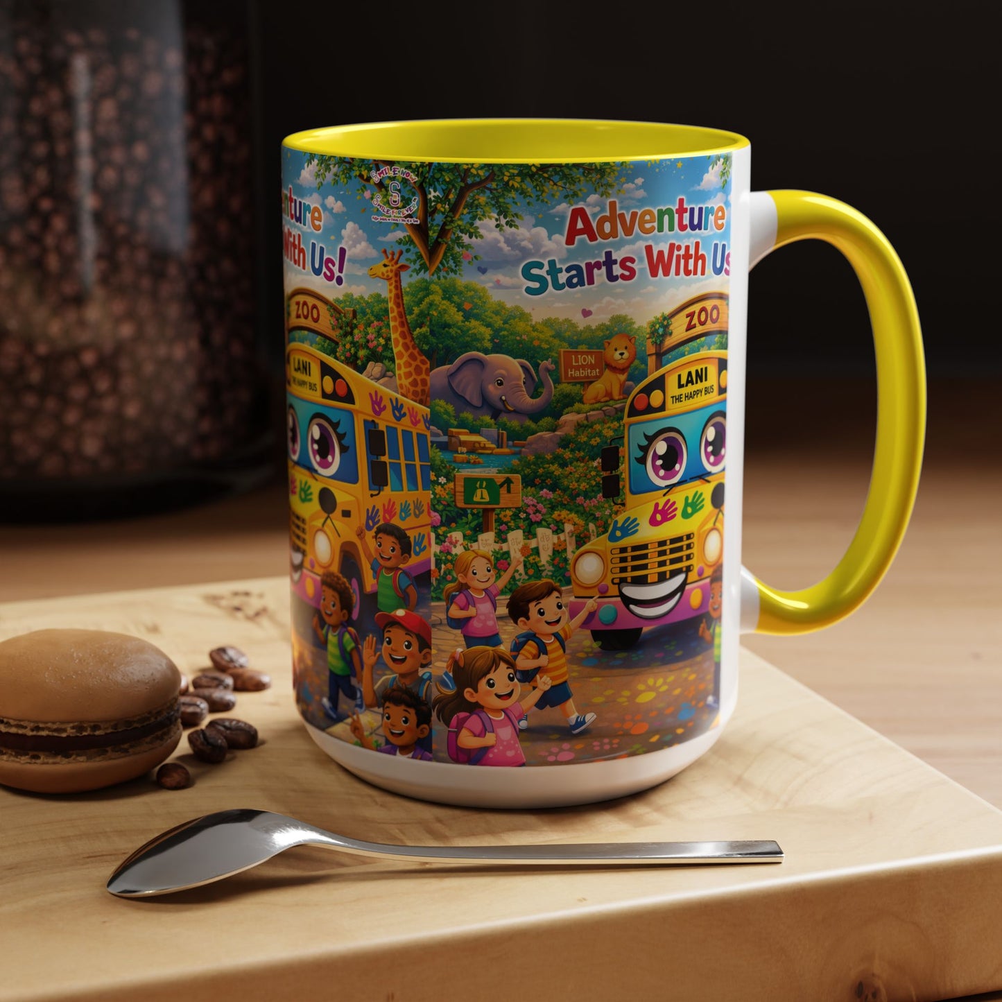 Lani™ Accent Coffee Mug (11oz & 15oz) – "Adventure Starts With Us!" Graphic