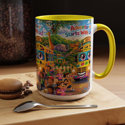 Lani™ Accent Coffee Mug (11oz & 15oz) – "Adventure Starts With Us!" Graphic