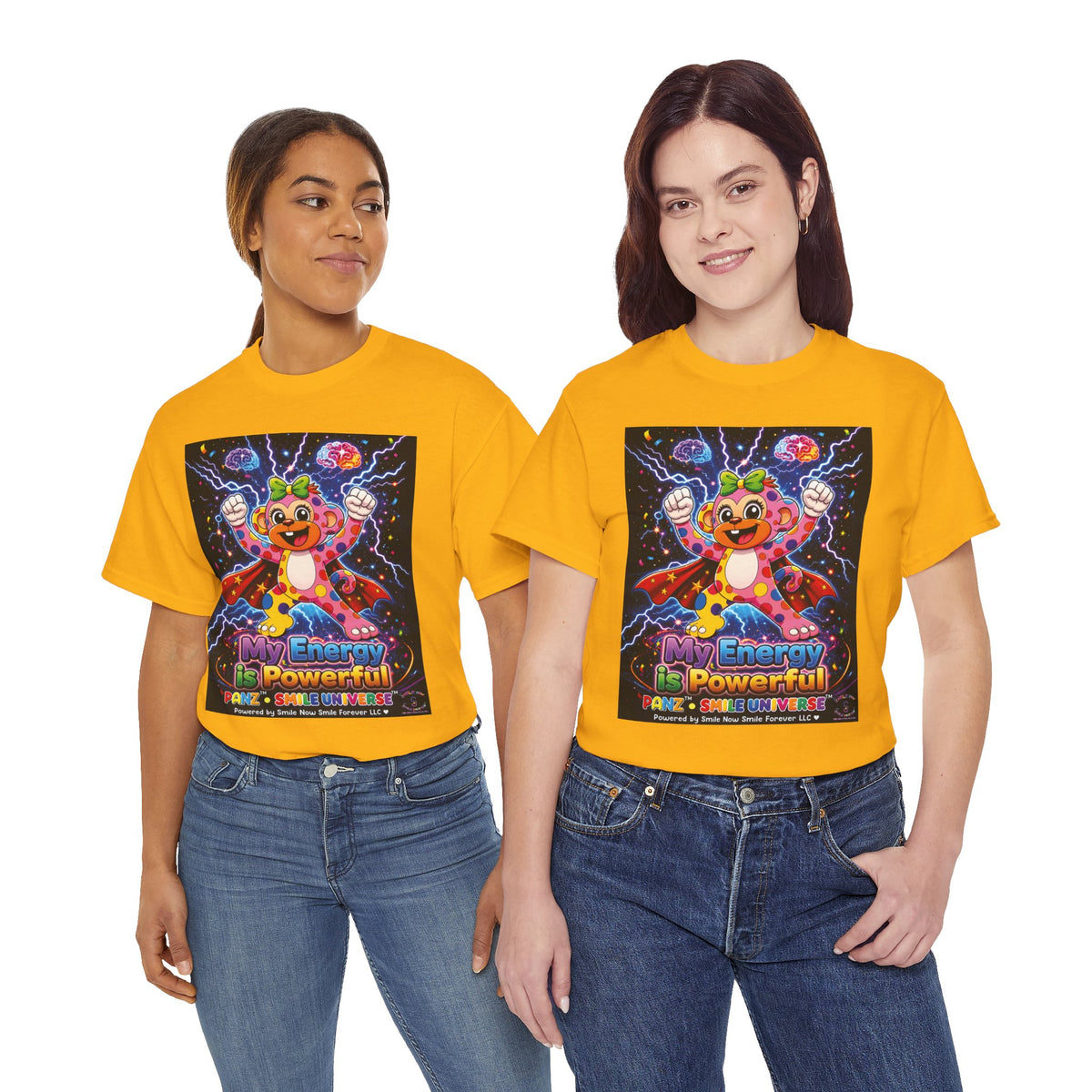 Panz™ Unisex Heavy Cotton™ Tee For Adult – "My Energy is Powerful" Graphic Tee | Smile Universe Collection