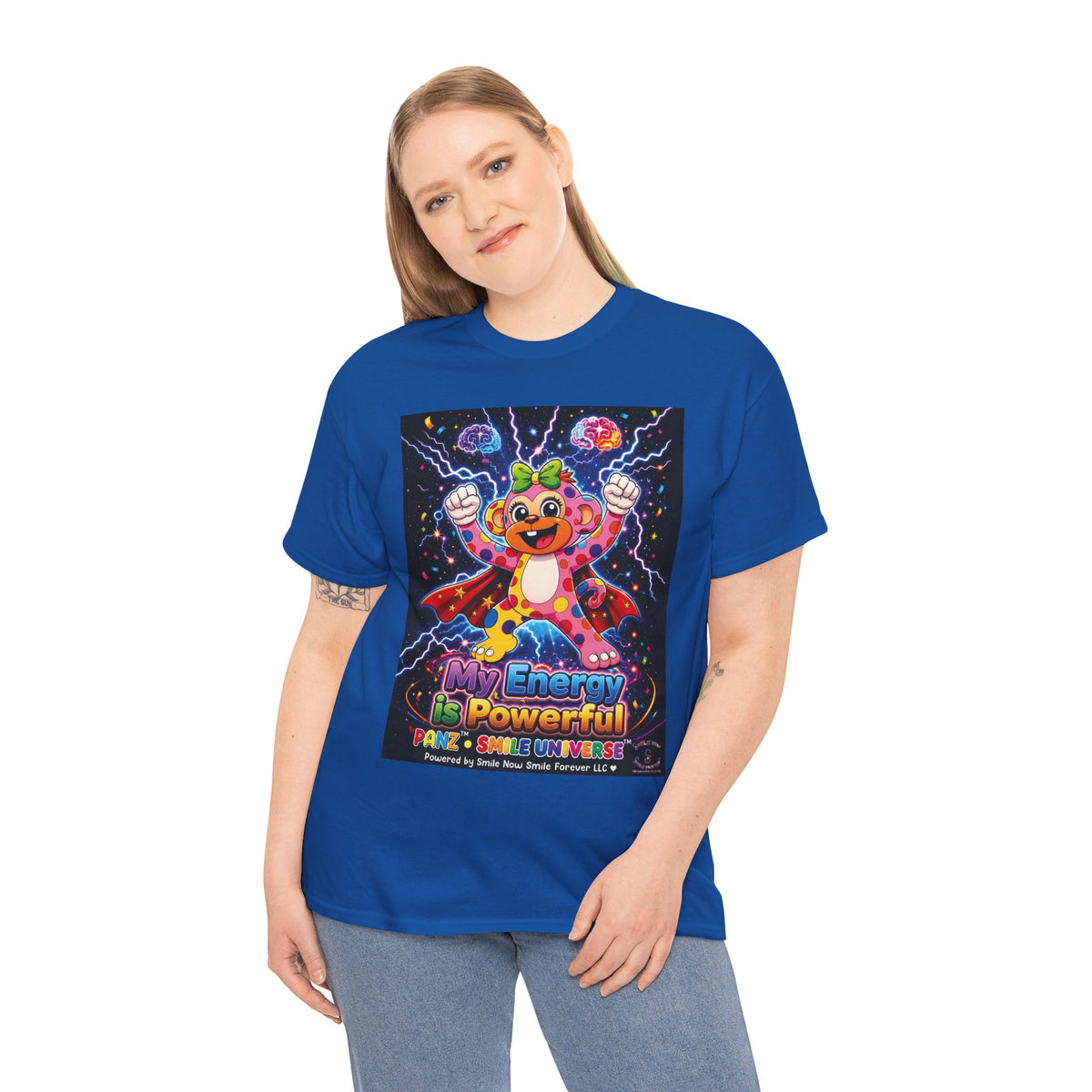 Panz™ Unisex Heavy Cotton™ Tee For Adult – "My Energy is Powerful" Graphic Tee | Smile Universe Collection
