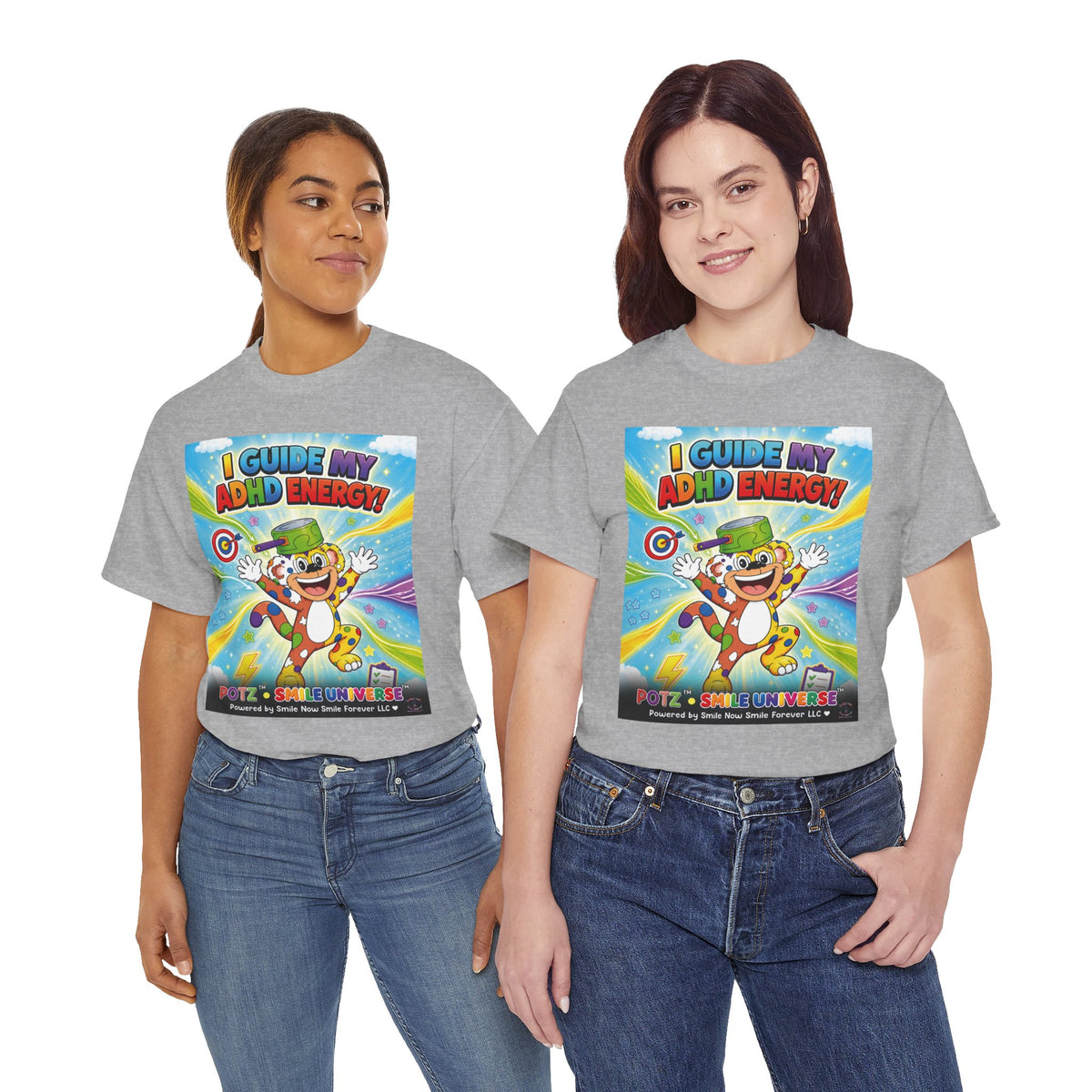 Potz™ Unisex Heavy Cotton™ Tee – "I Guide My ADHD Energy!" Graphic Tee | Smile Universe Collection