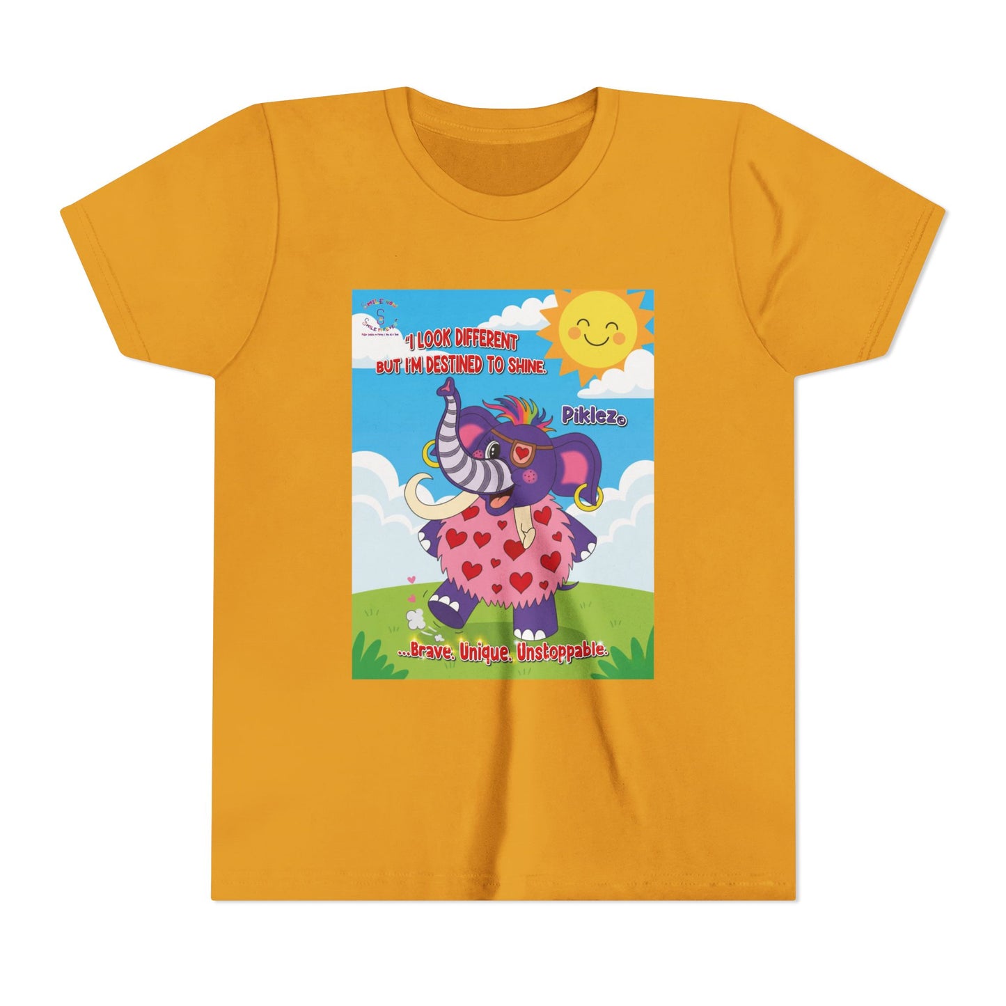 Piklez™ Kids T-Shirt Youth Tee – “Destined to Shine” Graphic Tee | Smile Universe Collection