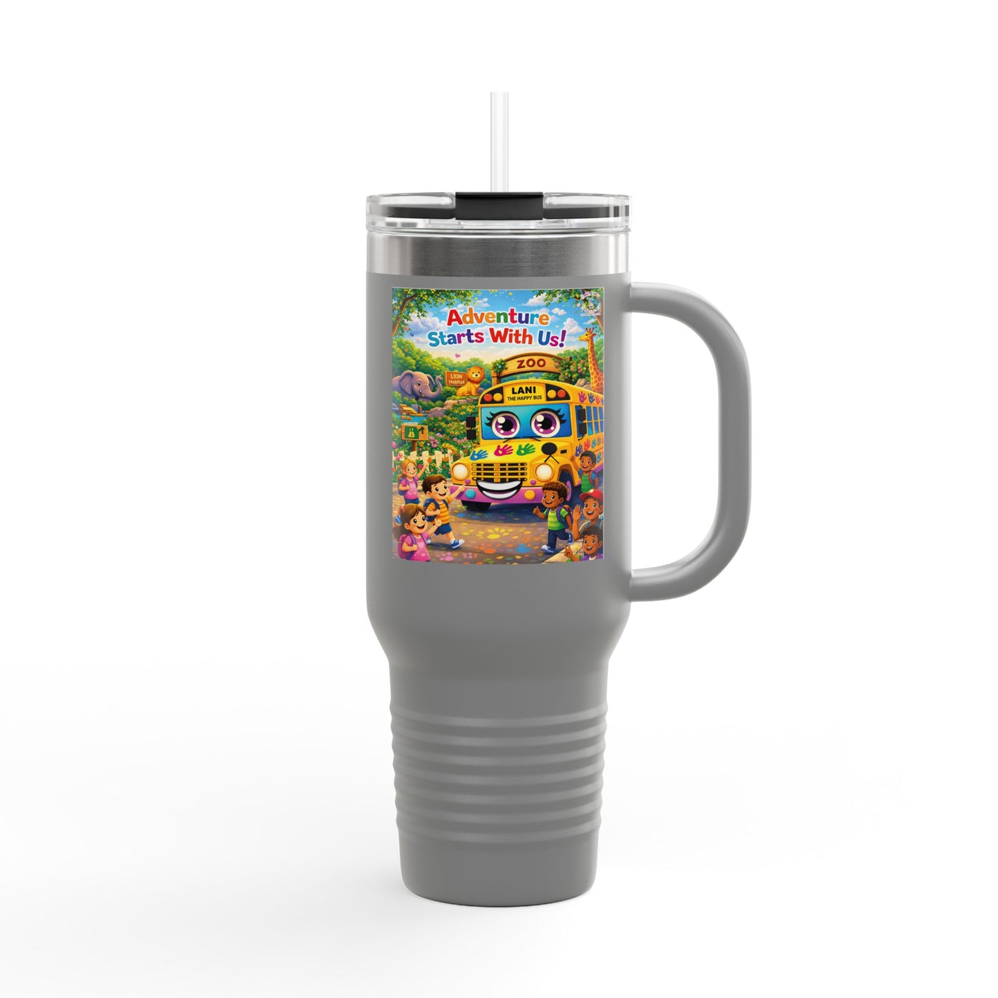 Lani™ 40oz Insulated Travel Mug – "Adventure Starts With Us!" Graphic