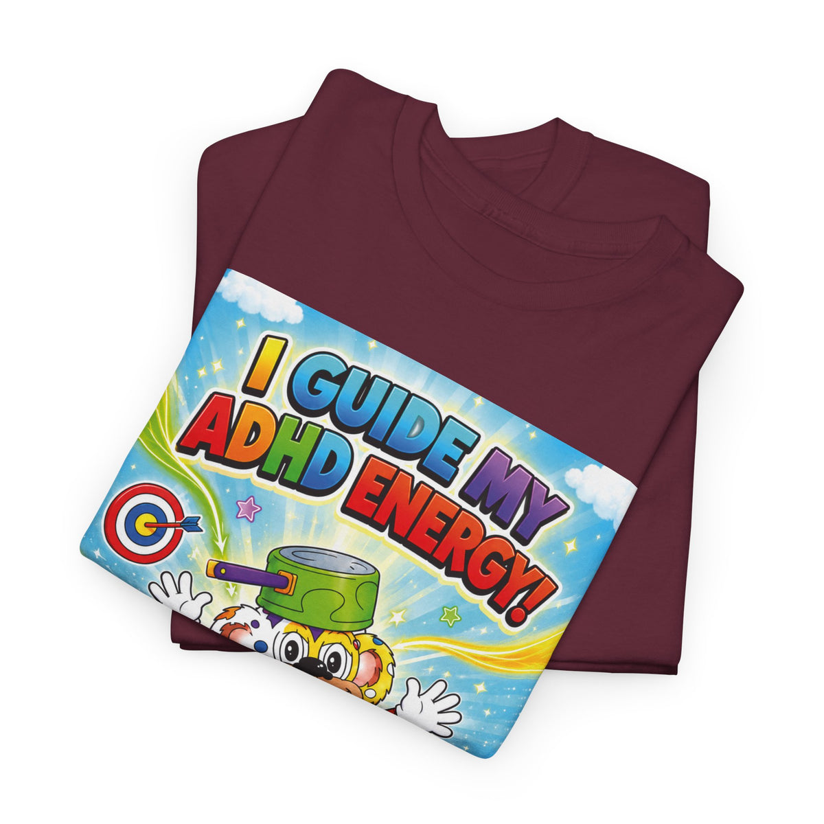 Potz™ Unisex Heavy Cotton™ Tee – "I Guide My ADHD Energy!" Graphic Tee | Smile Universe Collection