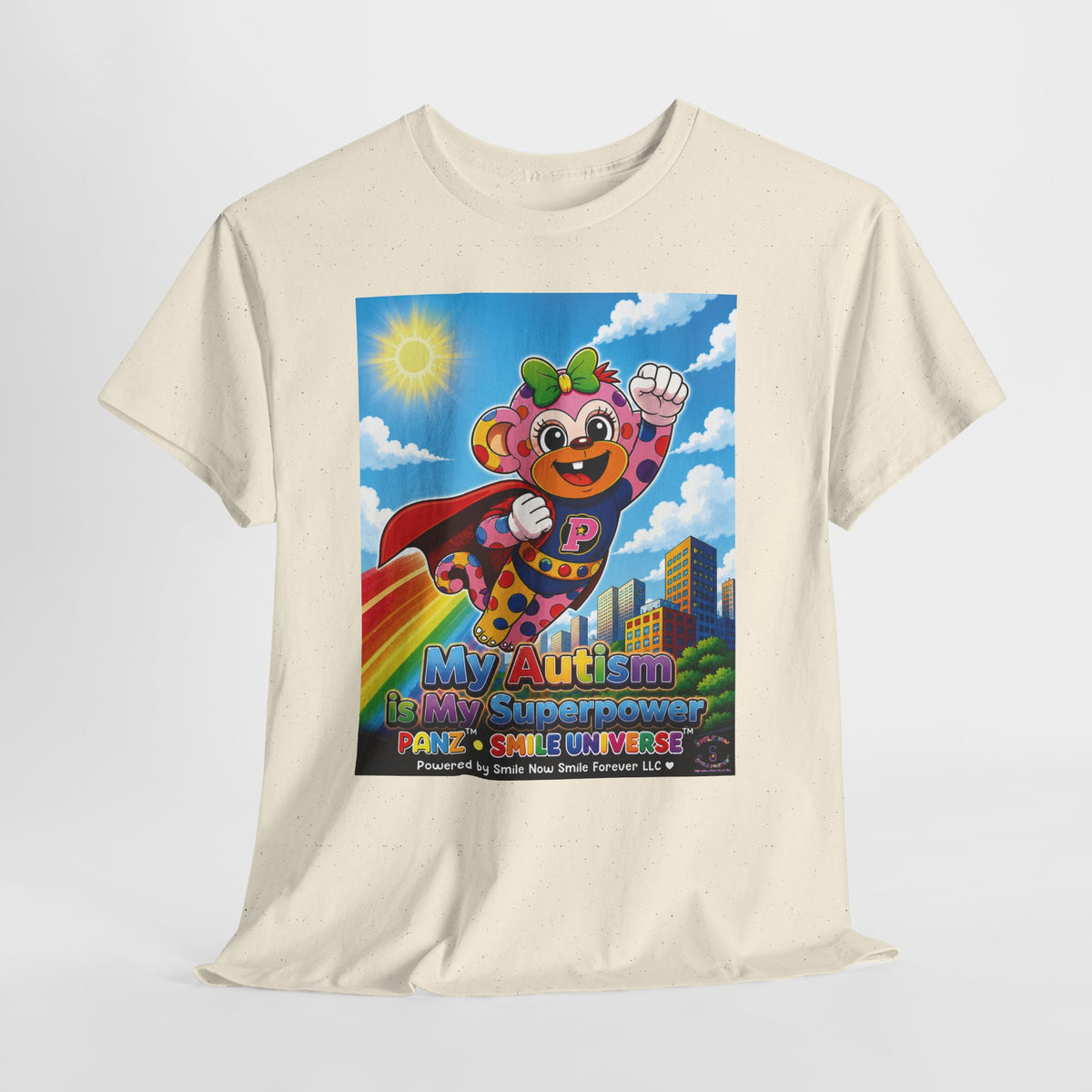 Panz™ Unisex Heavy Cotton™ Tee – "My Autism is My Superpower" Graphic | Smile Universe Collection