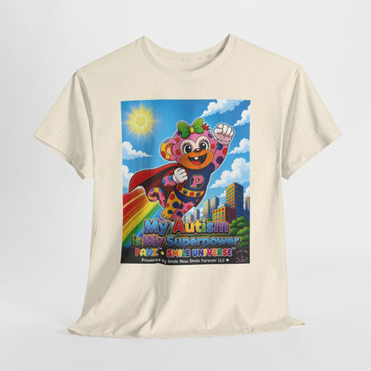 Panz™ Unisex Heavy Cotton™ Tee – "My Autism is My Superpower" Graphic | Smile Universe Collection