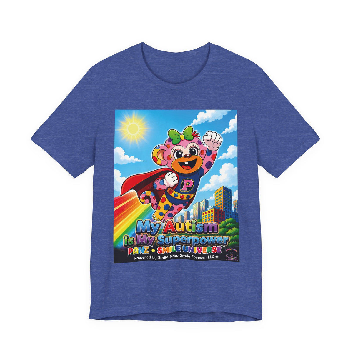 Panz™ Unisex Jersey Short Sleeve Tee – "My Autism is My Superpower" Graphic | Smile Universe Collection