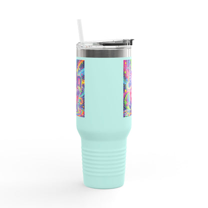 Piklez™ 40oz Insulated Travel Mug – "Born to Celebrate!" Graphic | Smile Universe Collection