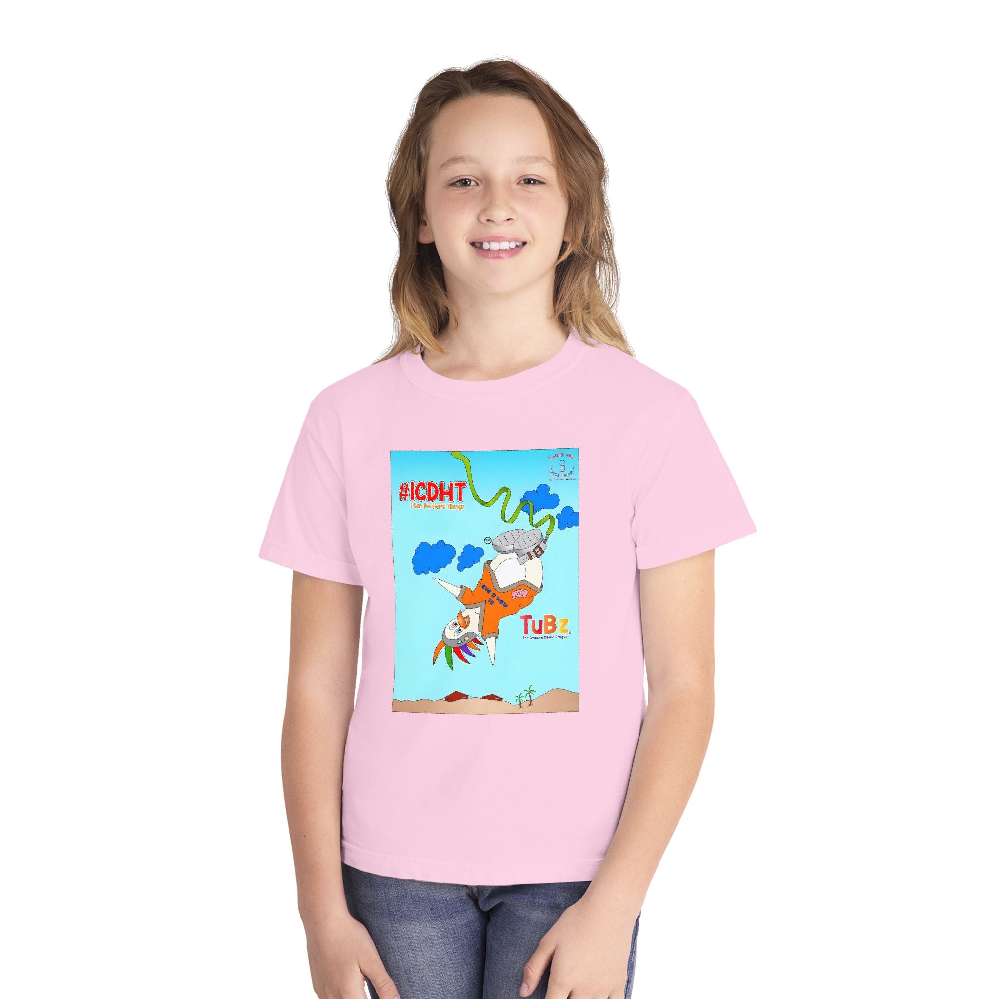 TuBz™ "I Can Do Hard Things" Youth T-Shirt | Youth Midweight Tee- Motivational Kids Graphic Tee