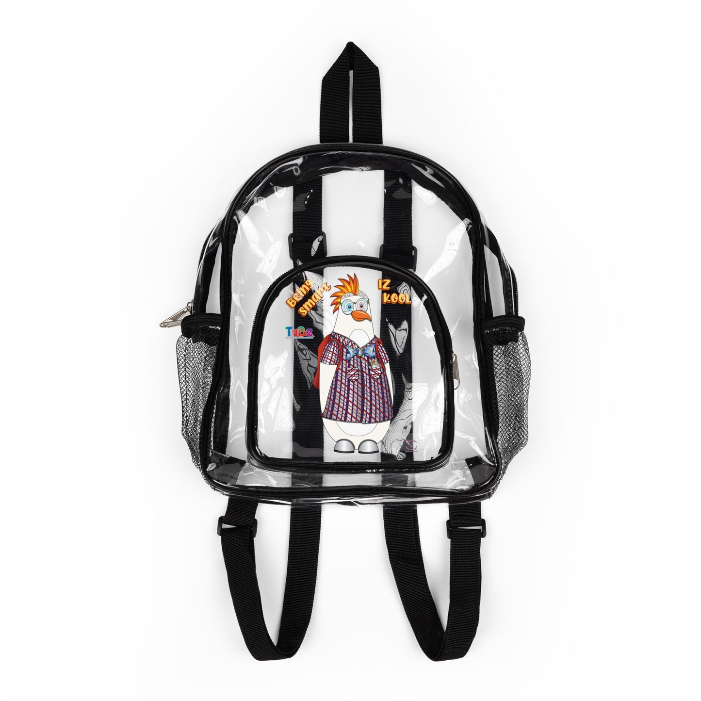 TuBz™ "Being Smart Iz Kool" Kids Clear Backpack - School & Stadium Bag