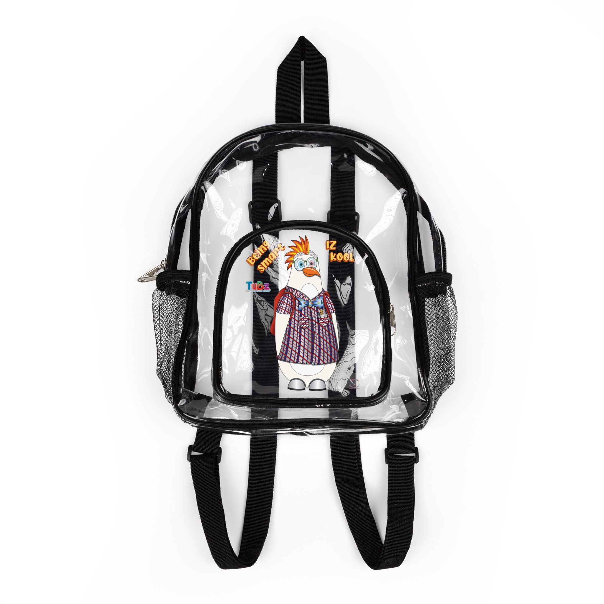 TuBz™ "Being Smart Iz Kool" Kids Clear Backpack - School & Stadium Bag