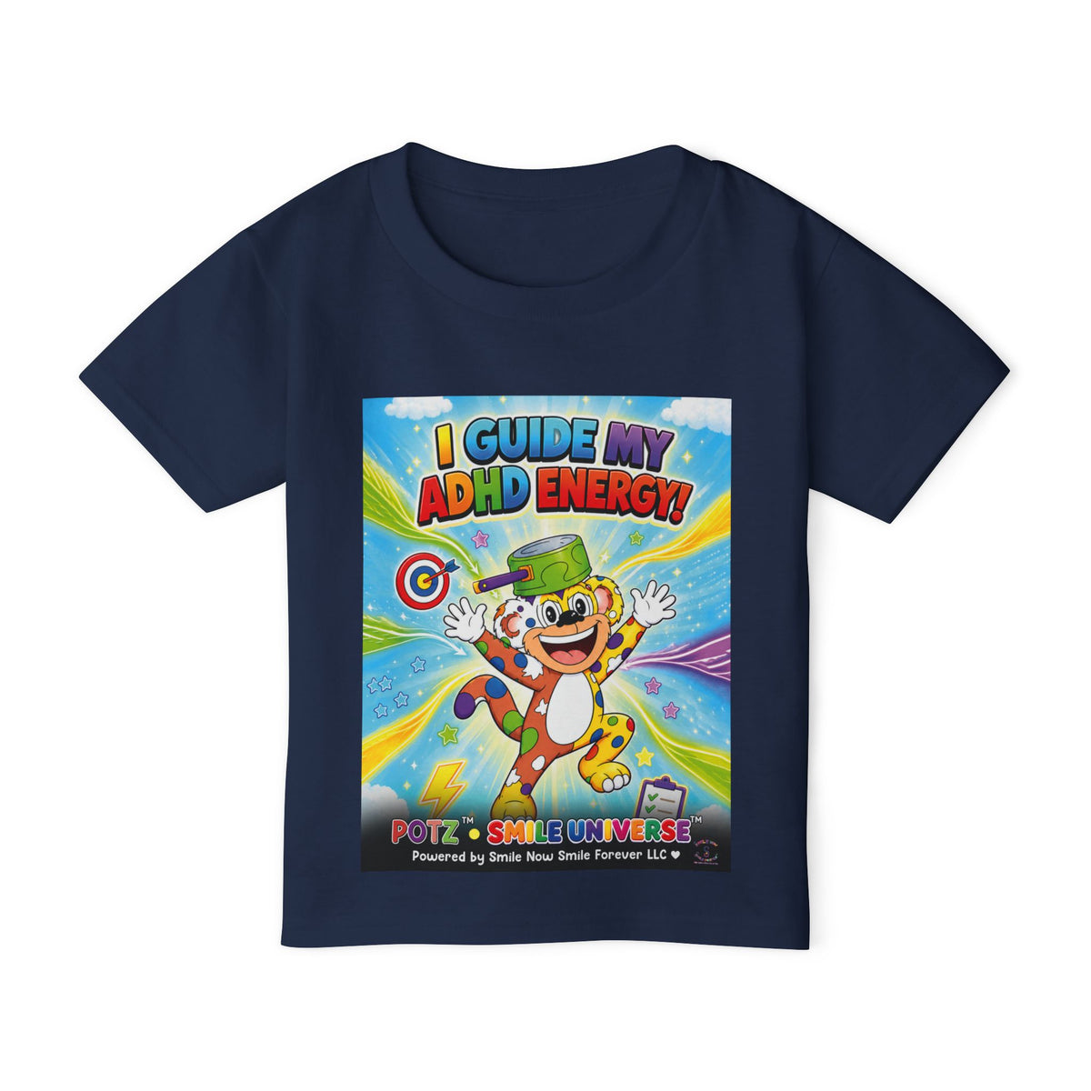 Potz™ Heavy Cotton™ Toddler T-Shirt – "I Guide My ADHD Energy!" Graphic Tee | Smile Universe Collection