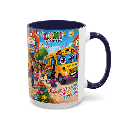 Lani™ Accent Coffee Mug (11oz & 15oz) – "Let's Sing Happiness Together!" Graphic