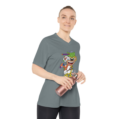 Potz™ Women's Performance V-Neck T-Shirt – Playful Graphic Tee | Smile Universe Collection