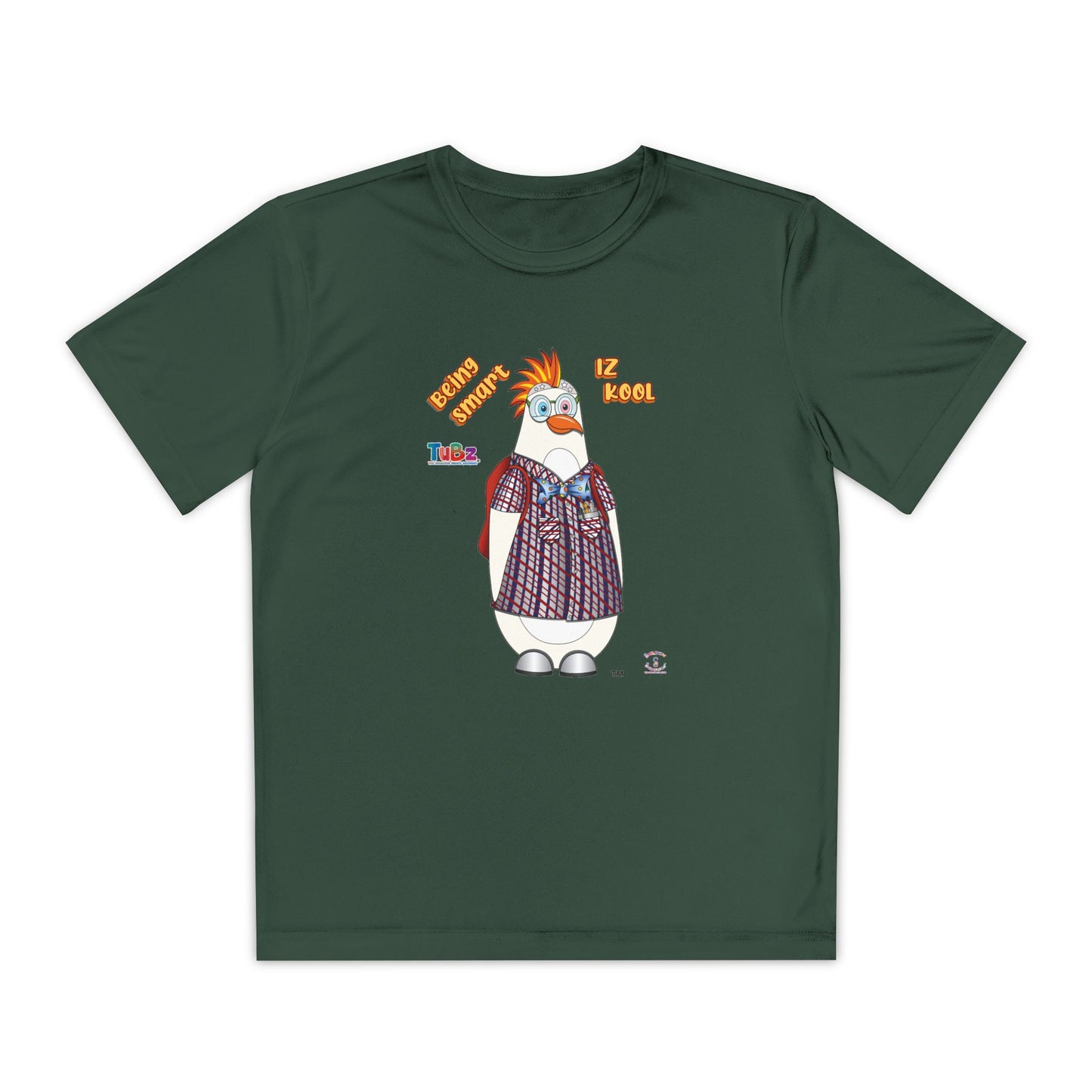 TuBz™ "Being Smart Iz Kool" Youth Competitor T- Shirt - Character Dress-Up Graphic Tee