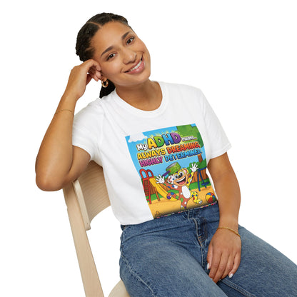 Potz™ Unisex Softstyle T-Shirt – "My ADHD Means Always Dreaming, Highly Determined" Graphic Tee | Smile Universe Collection