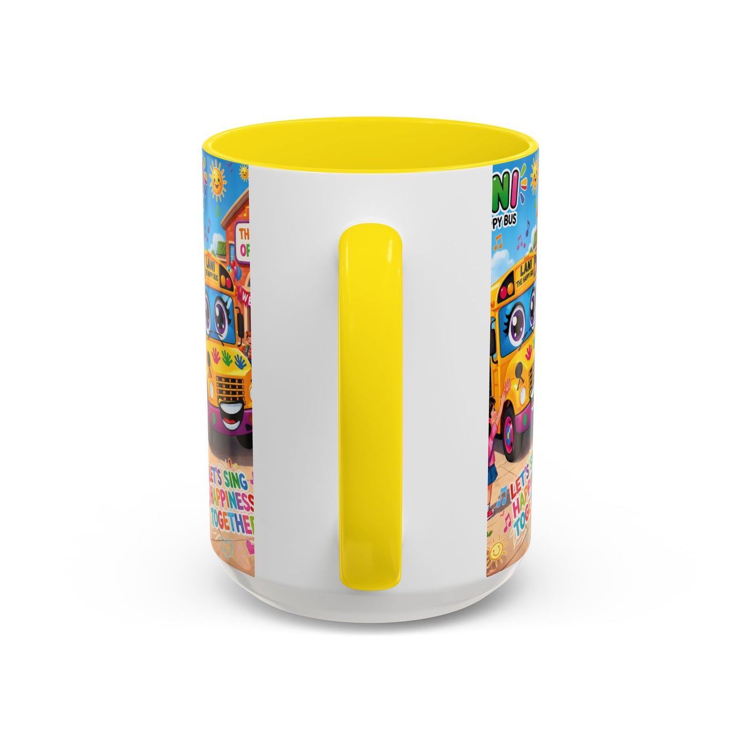 Lani™ Accent Coffee Mug (11oz & 15oz) – "Let's Sing Happiness Together!" Graphic