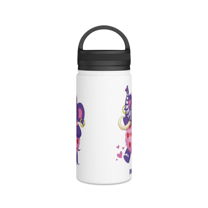 Piklez™ Stainless Steel Water Bottle with Handle Lid – "Full of Love!" Graphic | Smile Universe Collection