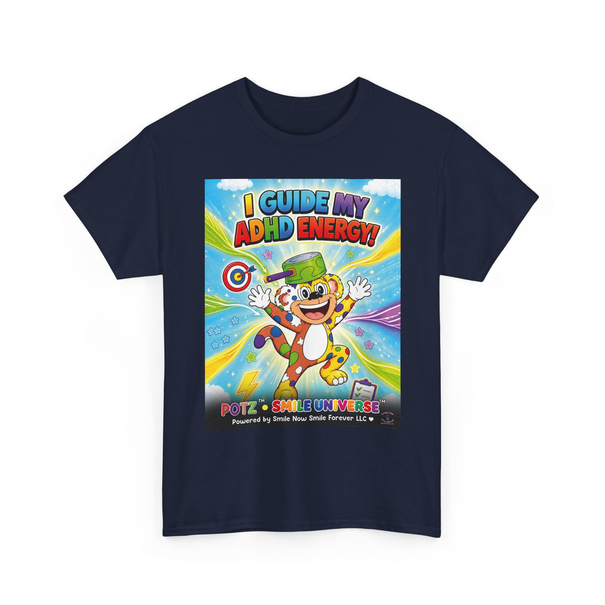 Potz™ Unisex Heavy Cotton™ Tee – "I Guide My ADHD Energy!" Graphic Tee | Smile Universe Collection