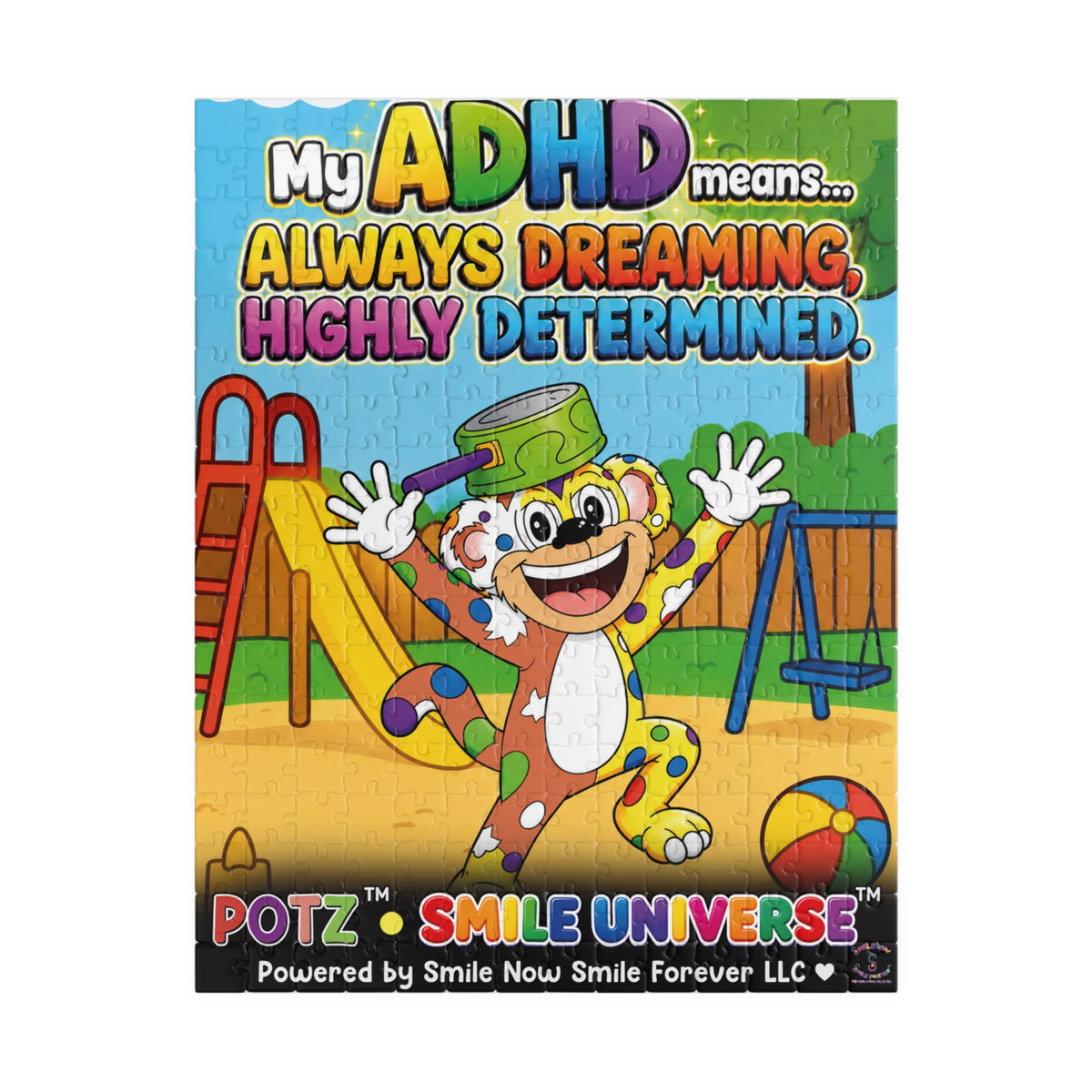 Potz™ Puzzle – "My ADHD Means Always Dreaming, Highly Determined" Graphic Jigsaw Puzzle | Smile Universe Collection