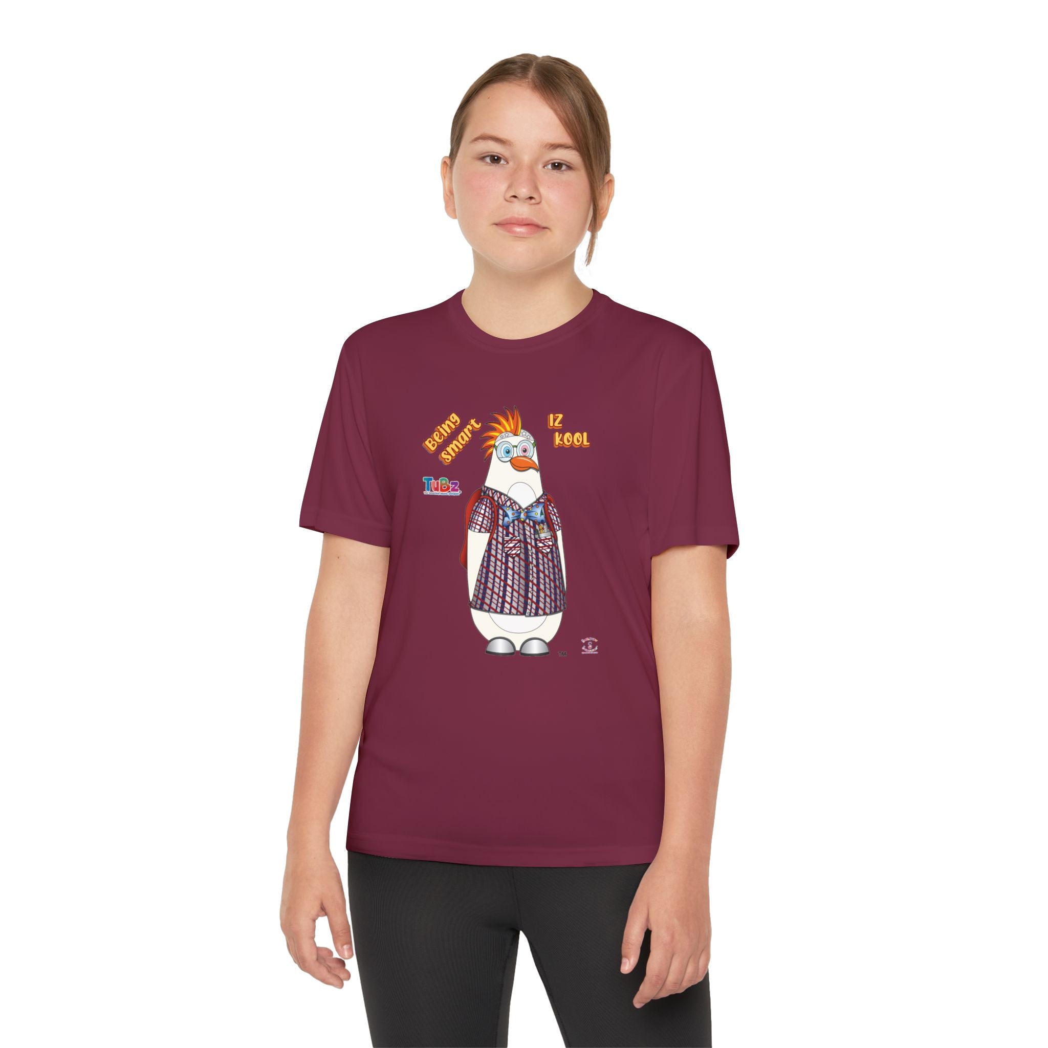 TuBz™ "Being Smart Iz Kool" Youth Competitor T- Shirt - Character Dress-Up Graphic Tee