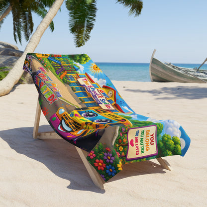 Lani™ Beach Towel – "Where Being Different is CELEBRATED!" Graphic