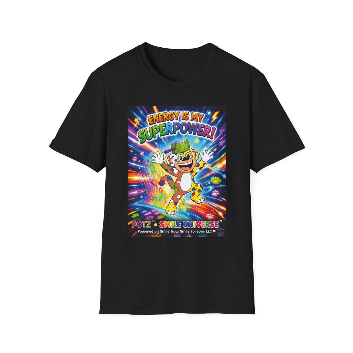 Potz™ Unisex Softstyle T-Shirt – "Energy is My Superpower!" Graphic Tee | Smile Universe Collection