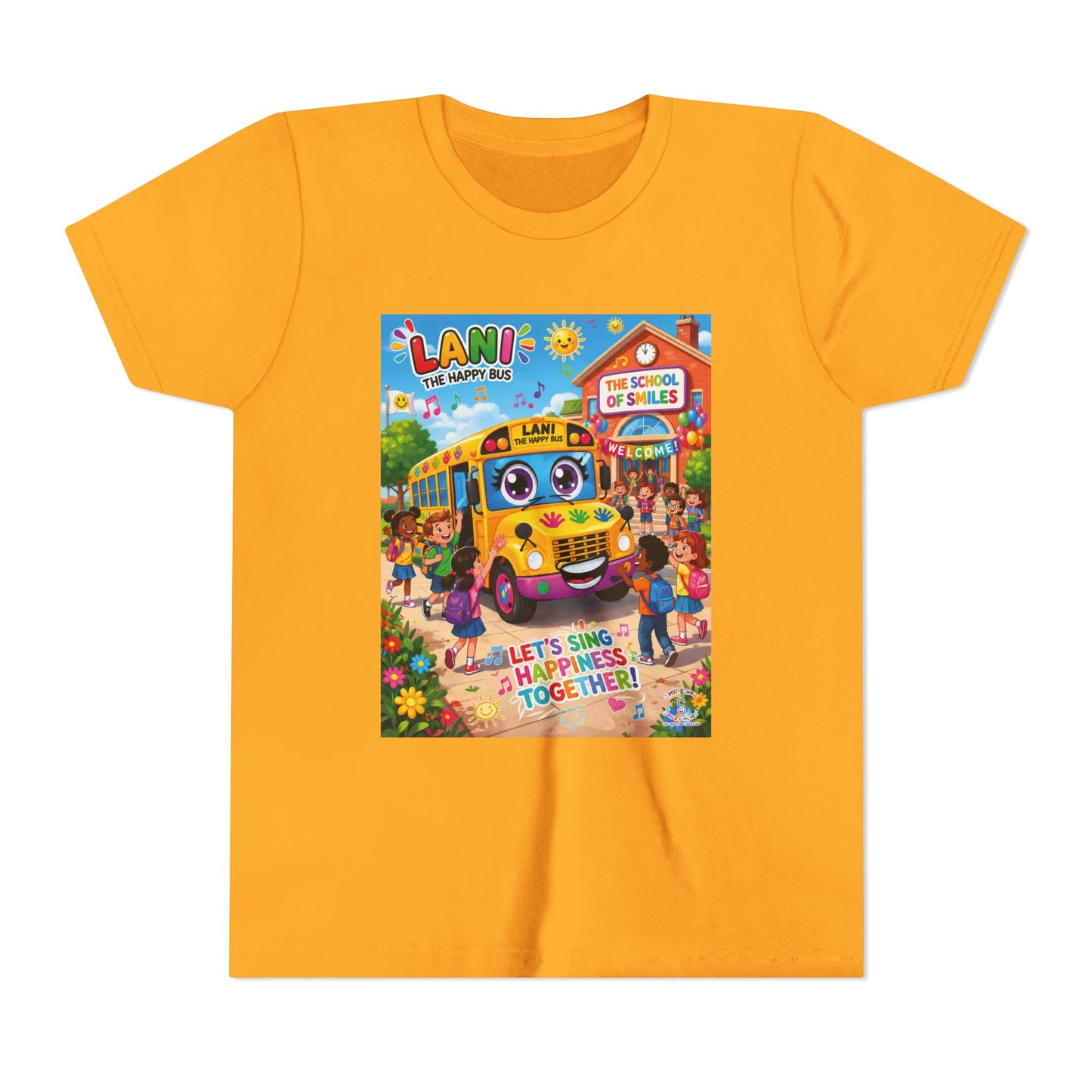 Lani™ Youth Short Sleeve Tee – "Let's Sing Happiness Together!" Graphic
