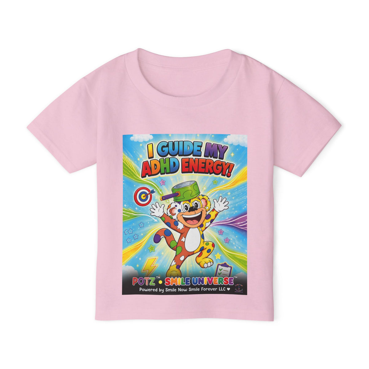 Potz™ Heavy Cotton™ Toddler T-Shirt – "I Guide My ADHD Energy!" Graphic Tee | Smile Universe Collection