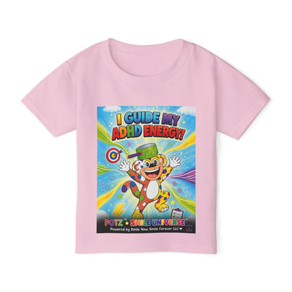 Potz™ Heavy Cotton™ Toddler T-Shirt – "I Guide My ADHD Energy!" Graphic Tee | Smile Universe Collection