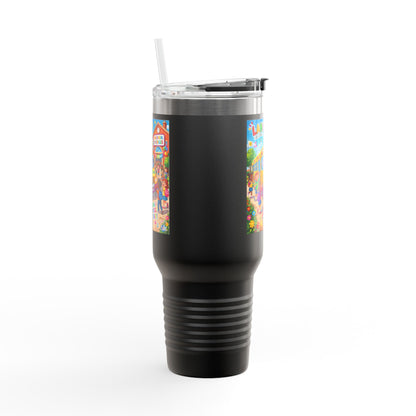 Lani™ 40oz Insulated Travel Mug – "Let's Sing Happiness Together!" Graphic