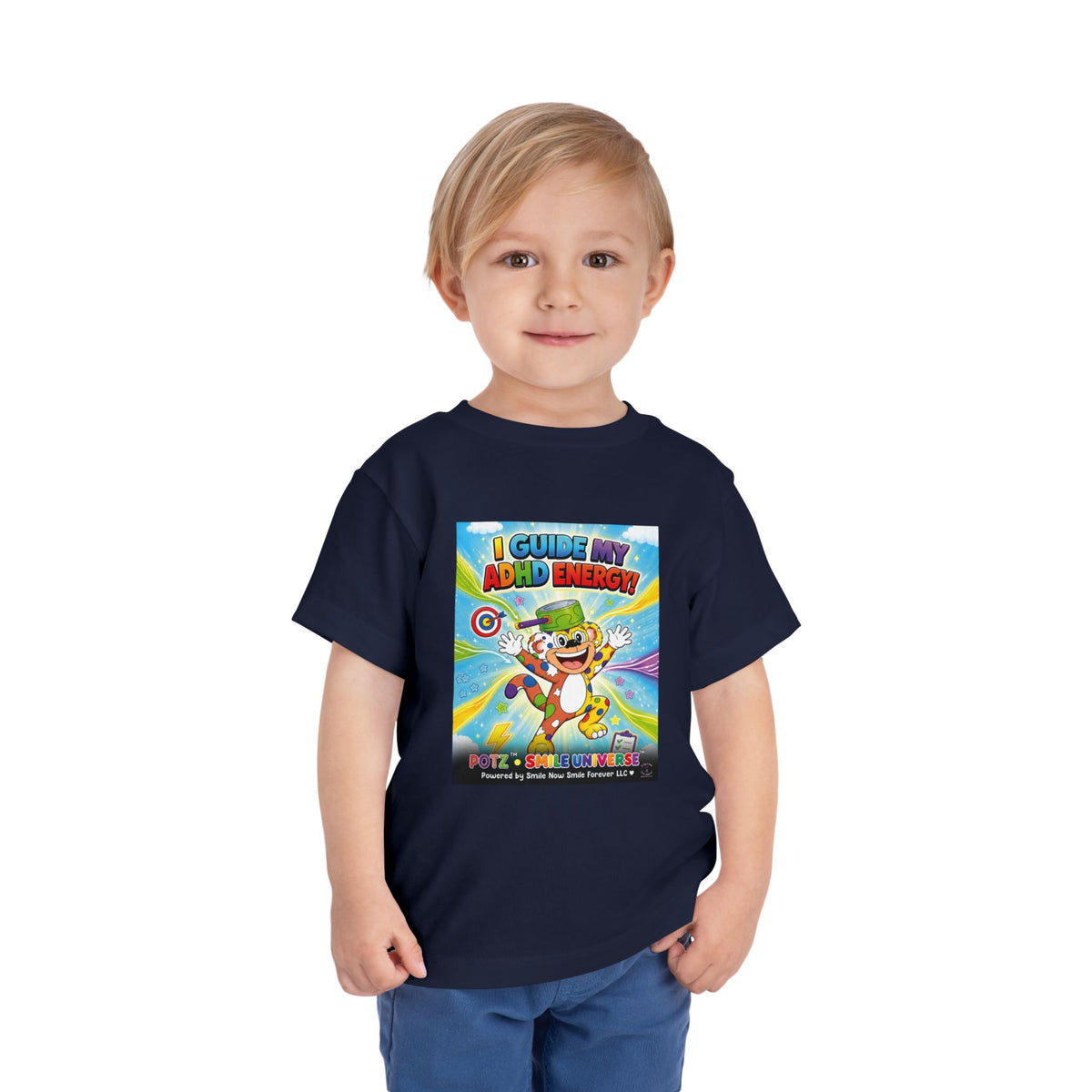 Potz™ Toddler Short Sleeve Tee – "I Guide My ADHD Energy!" Graphic Tee | Smile Universe Collection