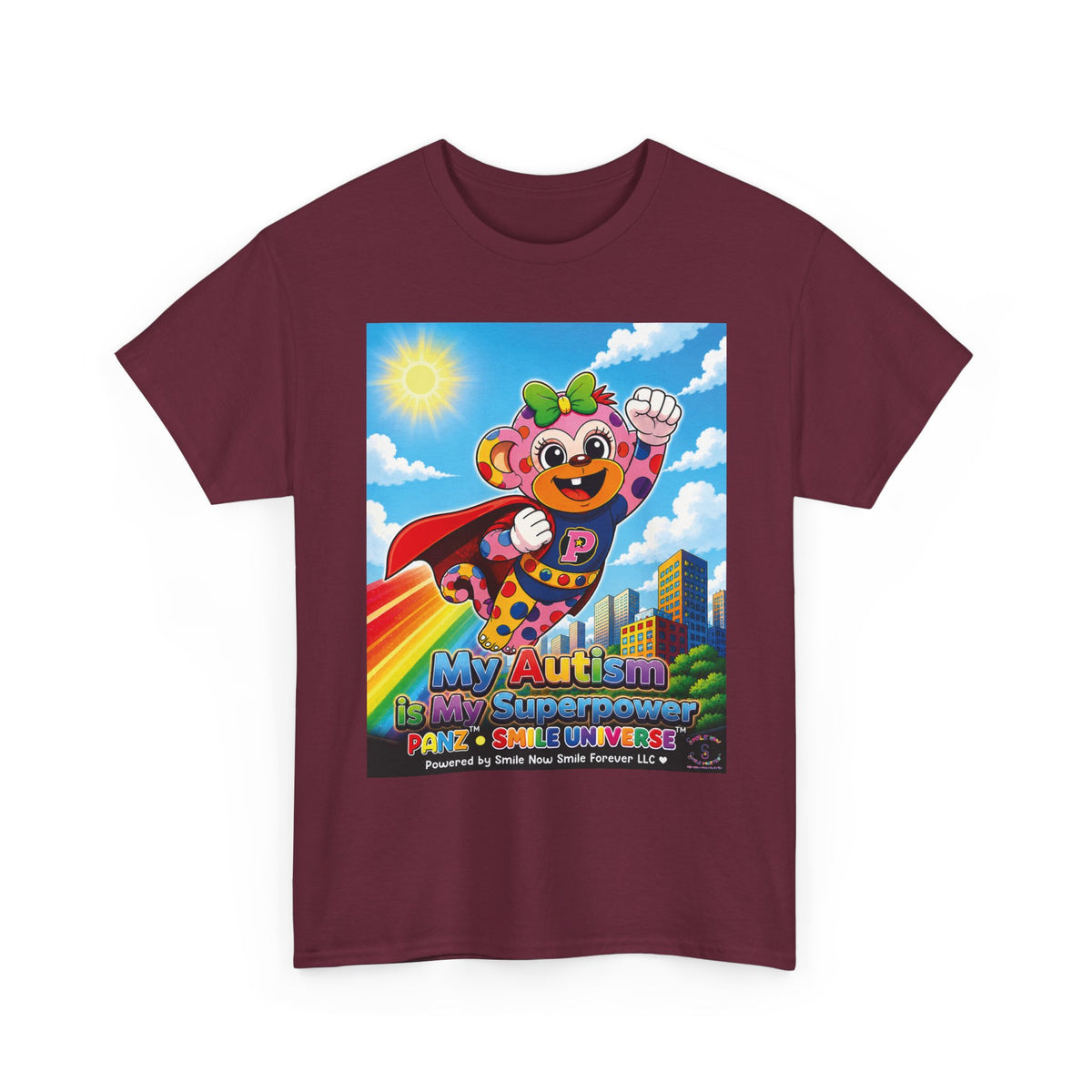 Panz™ Unisex Heavy Cotton™ Tee – "My Autism is My Superpower" Graphic | Smile Universe Collection