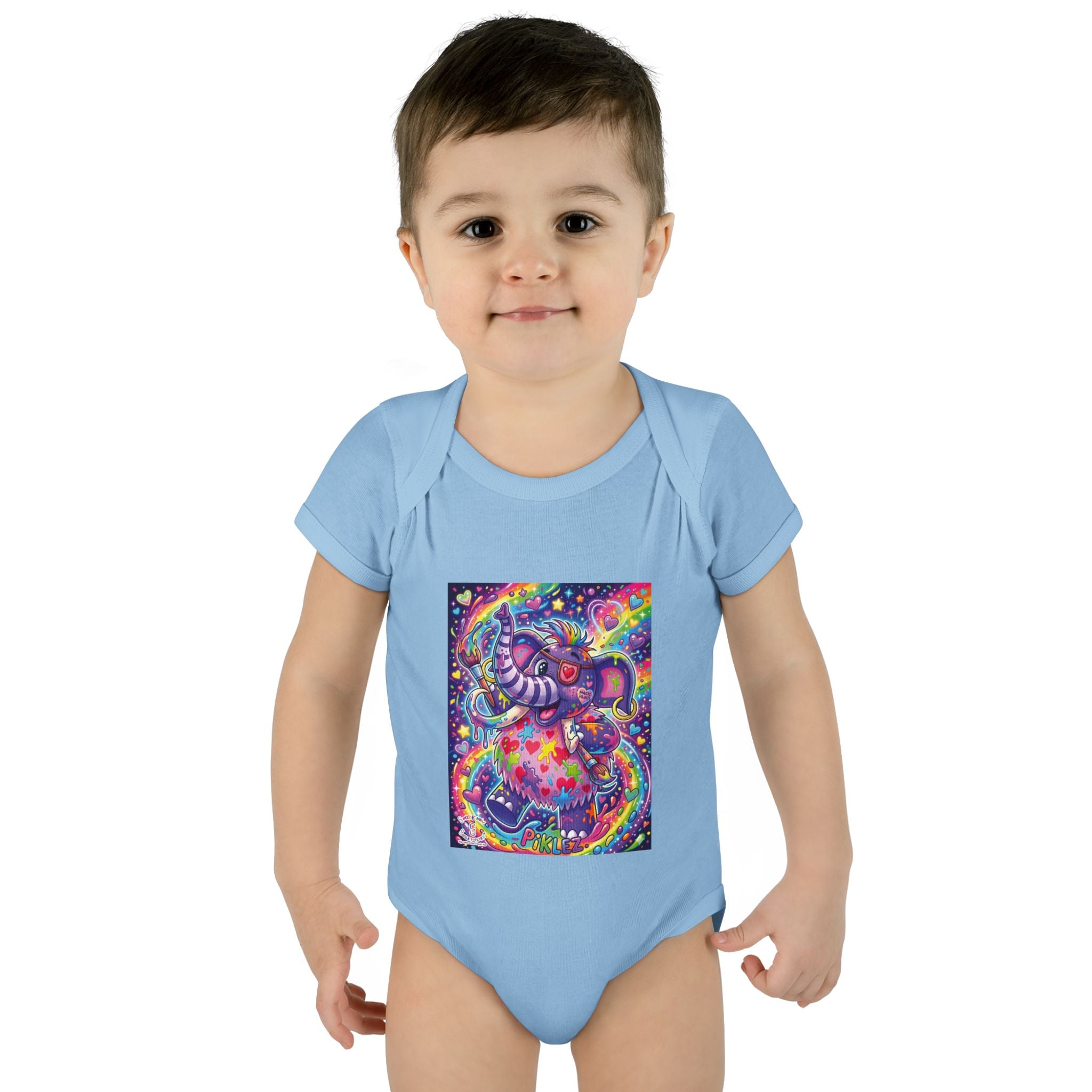 Piklez™ Infant Baby Rib Bodysuit – "Magic Paint!" Graphic | Smile Universe Collection