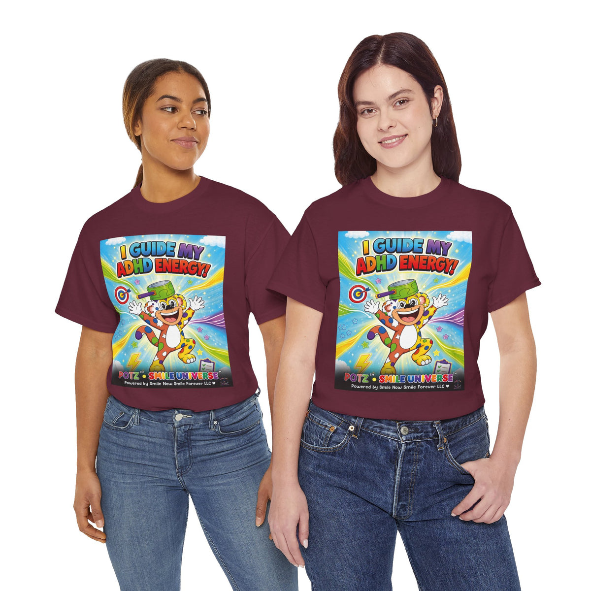 Potz™ Unisex Heavy Cotton™ Tee – "I Guide My ADHD Energy!" Graphic Tee | Smile Universe Collection