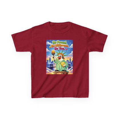 TuBz™M "Be Proud. Be Different. Be You." Kids T-Shirt - Inspirational Graphic Tee