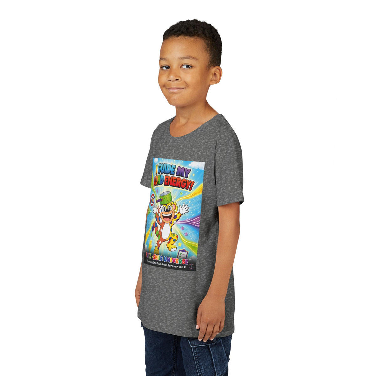 Potz™ Youth Short Sleeve Tee – "I Guide My ADHD Energy!" Graphic Tee | Smile Universe Collection
