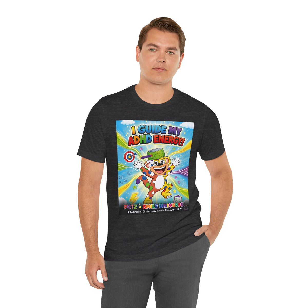 Potz™ Unisex Jersey Short Sleeve Tee – "I Guide My ADHD Energy!" Graphic Tee | Smile Universe Collection