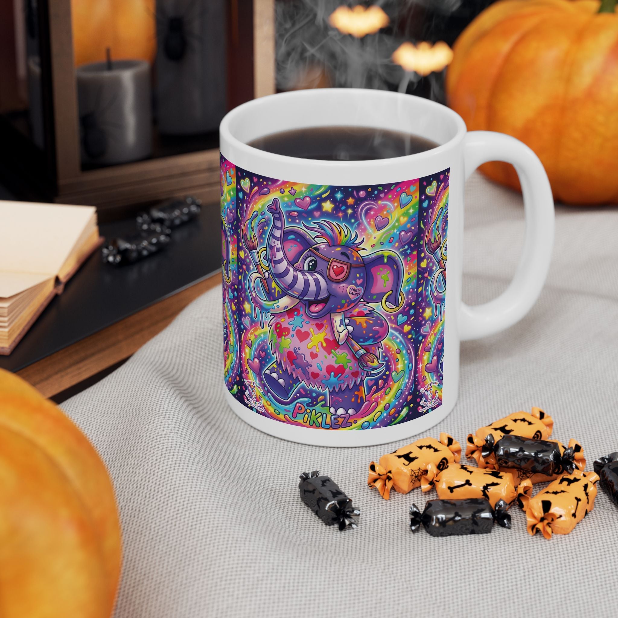 Piklez™ 11oz Ceramic Mug – "Magic Paint!" Graphic | Smile Universe Collection
