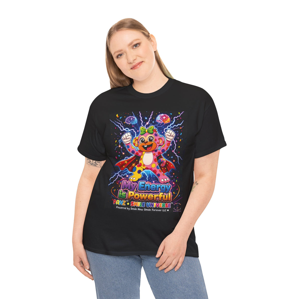 Panz™ Unisex Heavy Cotton™ Tee For Adult – "My Energy is Powerful" Graphic Tee | Smile Universe Collection