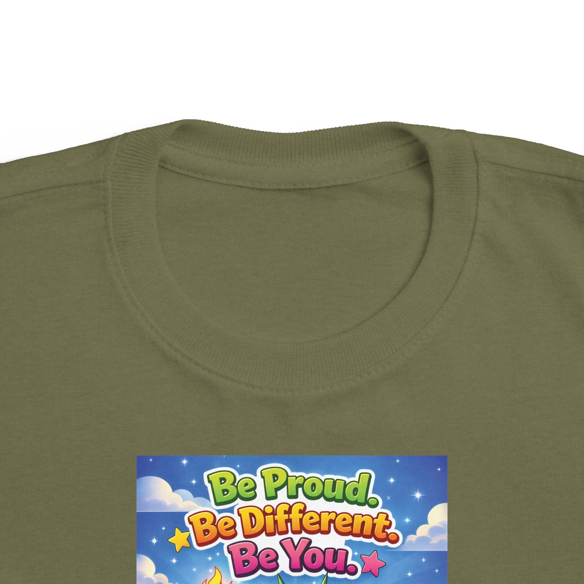TuBz™ "Be Proud. Be Different. Be You." Kids T-Shirt - Inspirational Graphic Tee